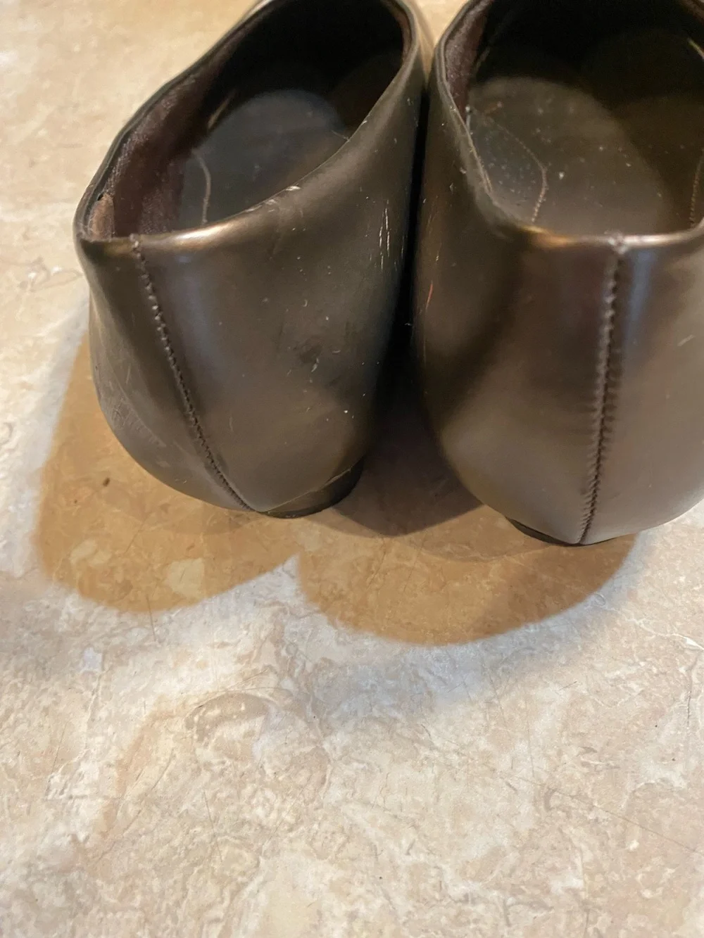 Ashley Taylor Bronze Leather Ballet Flats